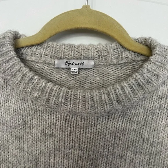 Madewell Wool-Blend Wedge Sweater in Light Beige Size XXS - Picture 6 of 10
